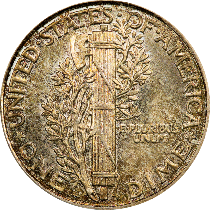 1921-D Mercury Dime (10c) REVERSE Image