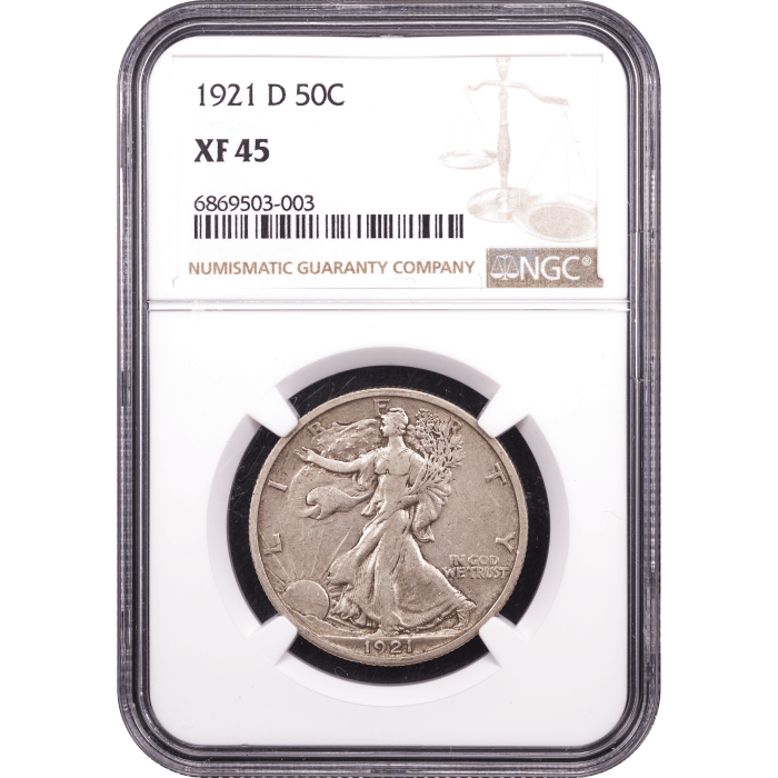 1921-D Walking Liberty Half (50c) Obverse Slab Image