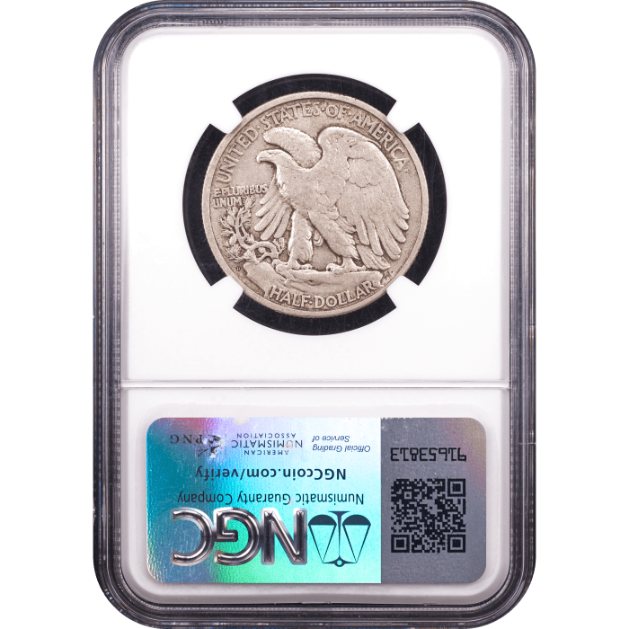 1921-D Walking Liberty Half (50c) Reverse Slab Image
