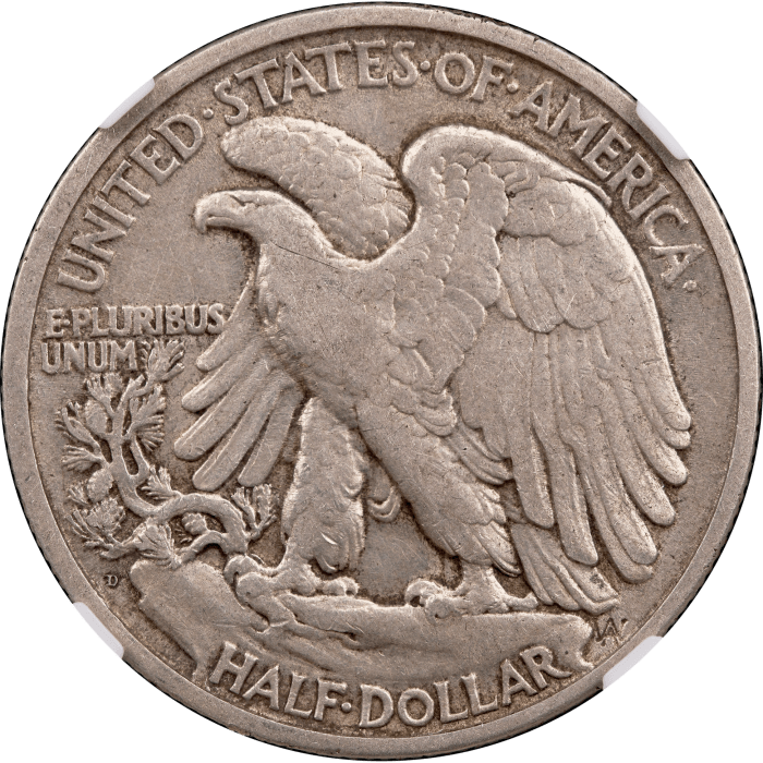 1921-D Walking Liberty Half (50c) Reverse Image