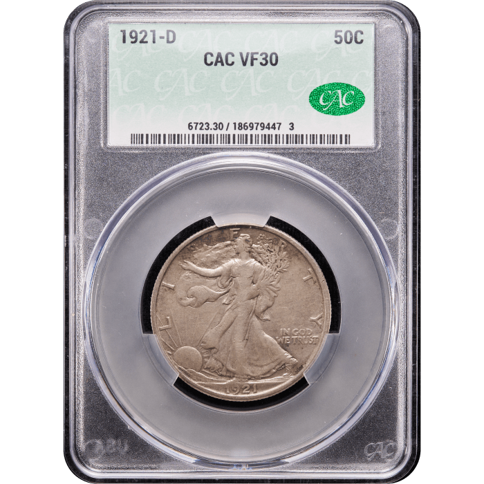 1921-D Walking Liberty Half Dollar (50c) Obverse Slab Image