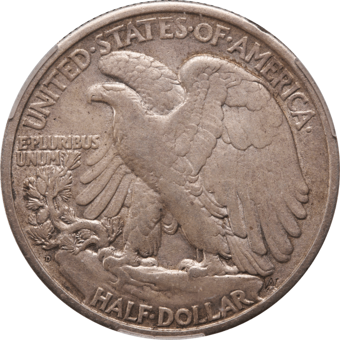 1921-D Walking Liberty Half Dollar (50c) Reverse Image