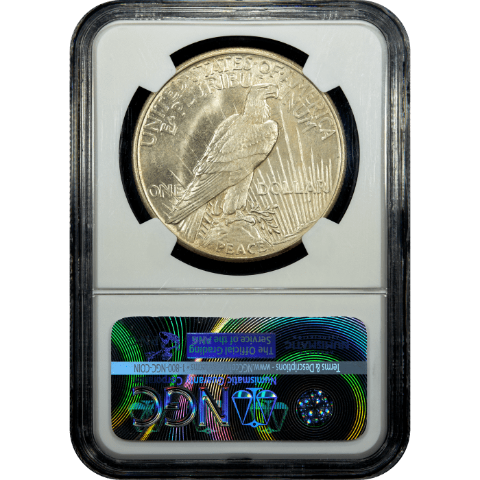 1921 High Relief Peace Dollar ($1) SLAB Image