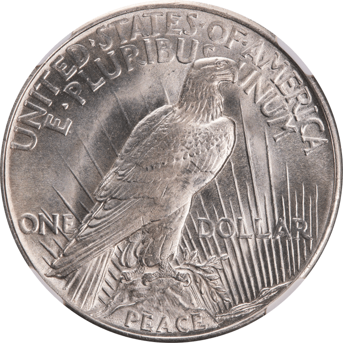 1921 High Relief Peace Dollar ($1) Reverse Image