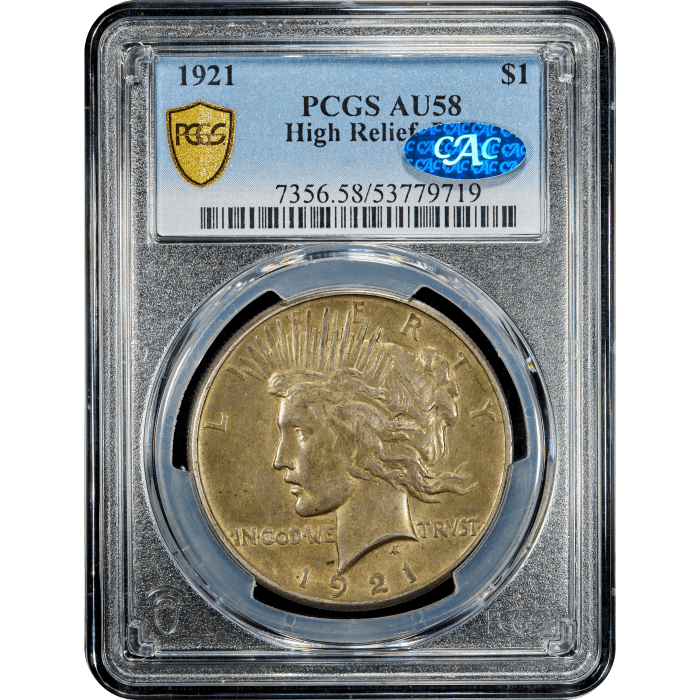 1921 High Relief Peace Dollar ($1) SLAB Image