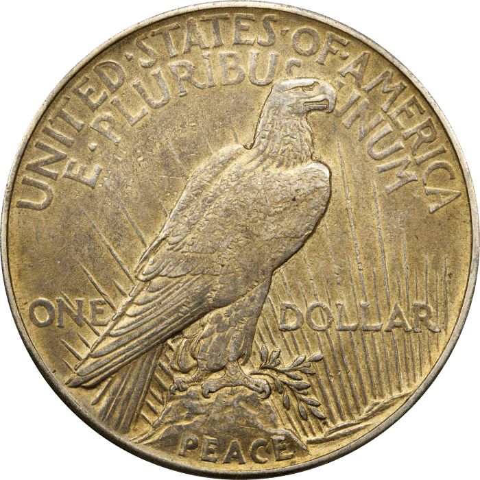 1921 High Relief Peace Dollar ($1) REVERSE Image