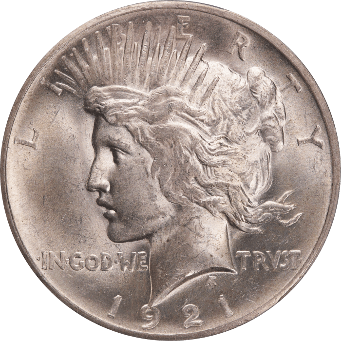 1921 High Relief Peace Dollar ($1) OBVERSE Image