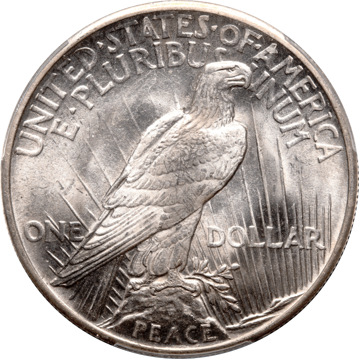 1921 High Relief Peace Dollar ($1) REVERSE Image