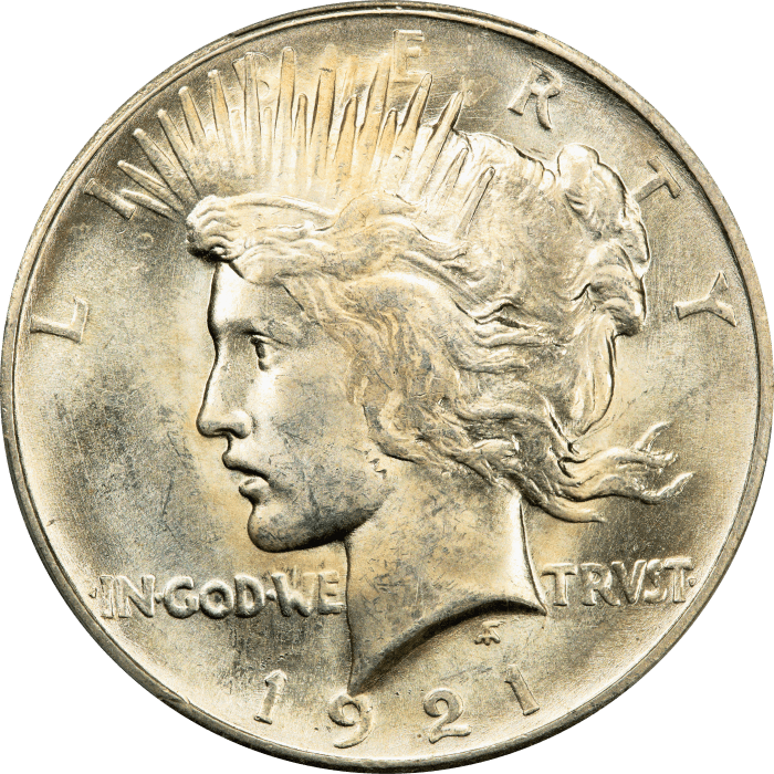 1921 High Relief Peace Dollar ($1) OBVERSE Image