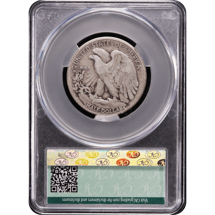 1921-S Walking Liberty Half Dollar (50c) Reverse Slab Image