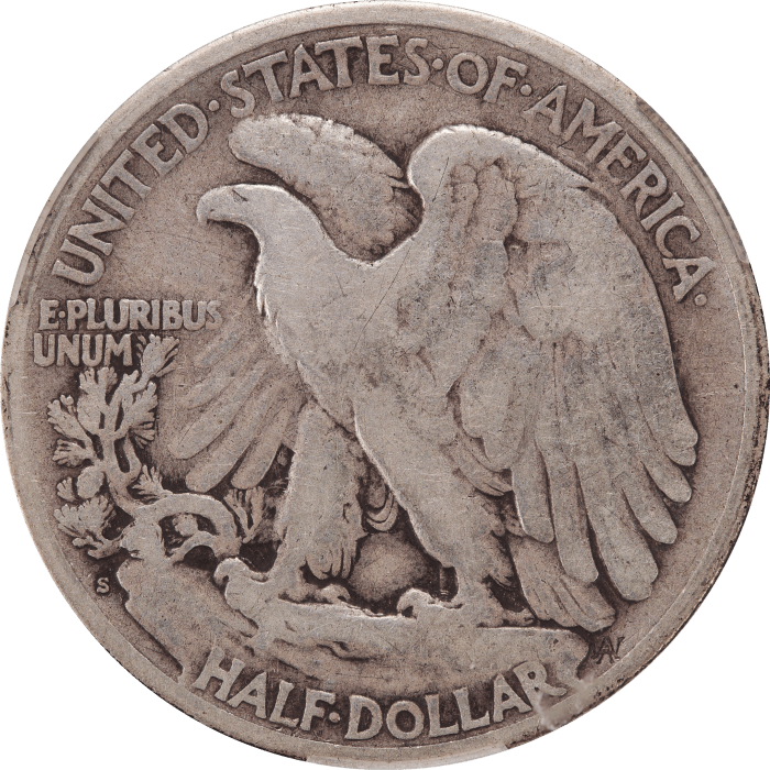 1921-S Walking Liberty Half Dollar (50c) Reverse Image