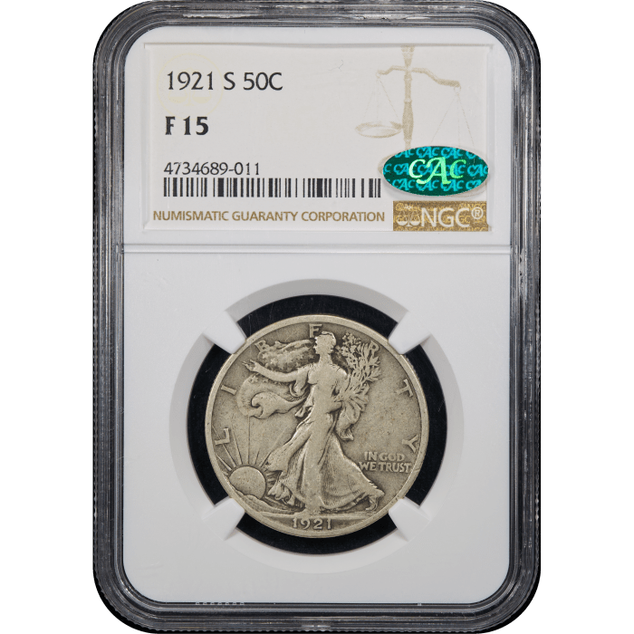 1921-S Walking Liberty Half Dollar (50c) Obverse Slab Image