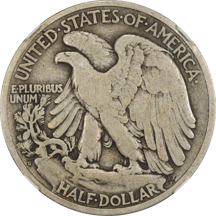 1921-S Walking Liberty Half Dollar (50c) Reverse Image