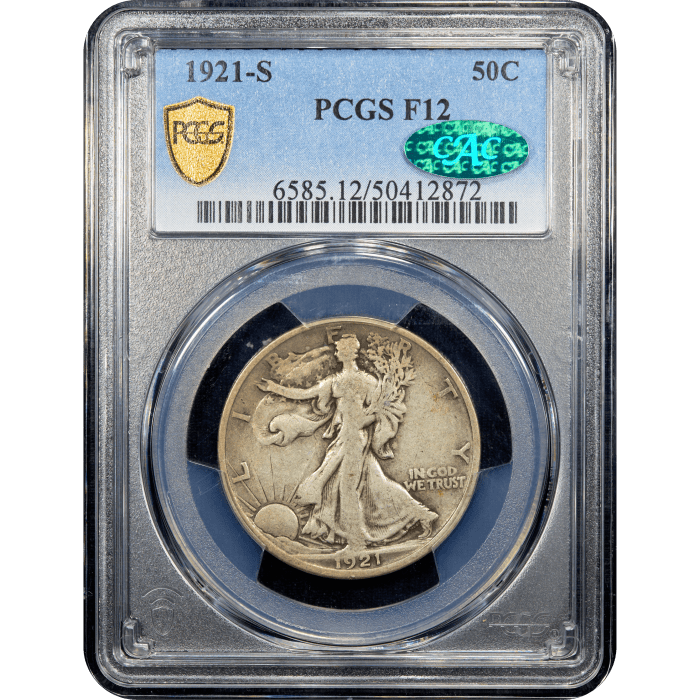 1921-S Walking Liberty Half Dollar (50c) Obverse Slab Image