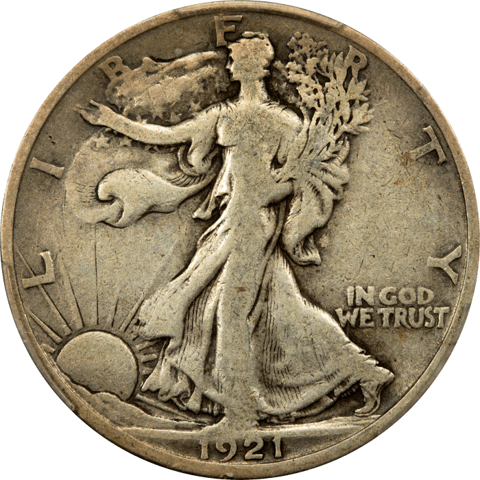 1921-S Walking Liberty Half Dollar (50c) Obverse Image