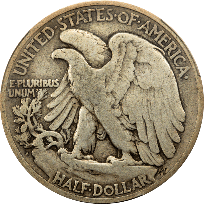 1921-S Walking Liberty Half Dollar (50c) REVERSE Image