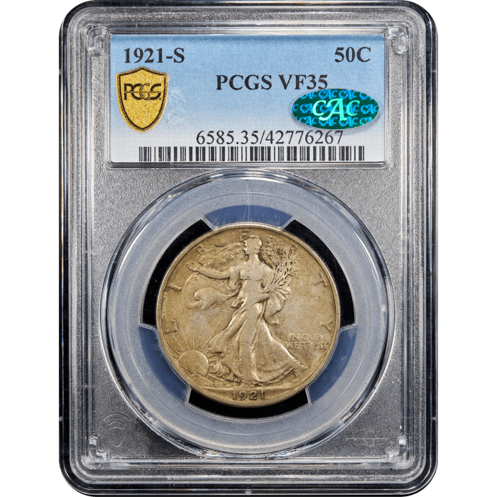 1921-S Walking Liberty Half Dollar (50c) SLAB Image