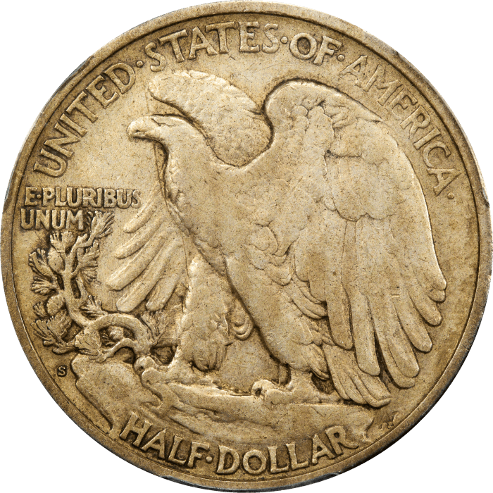 1921-S Walking Liberty Half Dollar (50c) REVERSE Image
