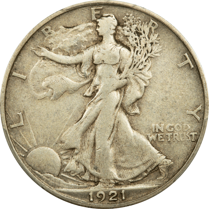 1921-S Walking Liberty Half Dollar (50c) OBVERSE Image