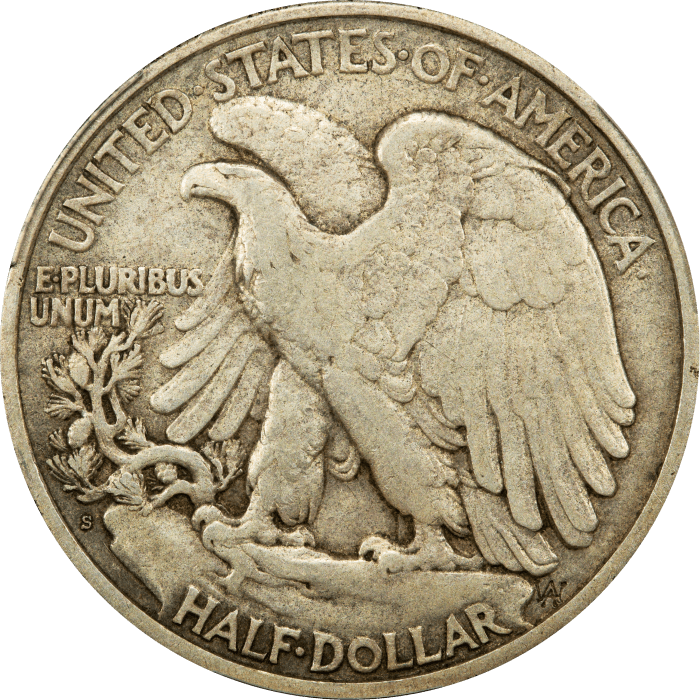 1921-S Walking Liberty Half Dollar (50c) REVERSE Image