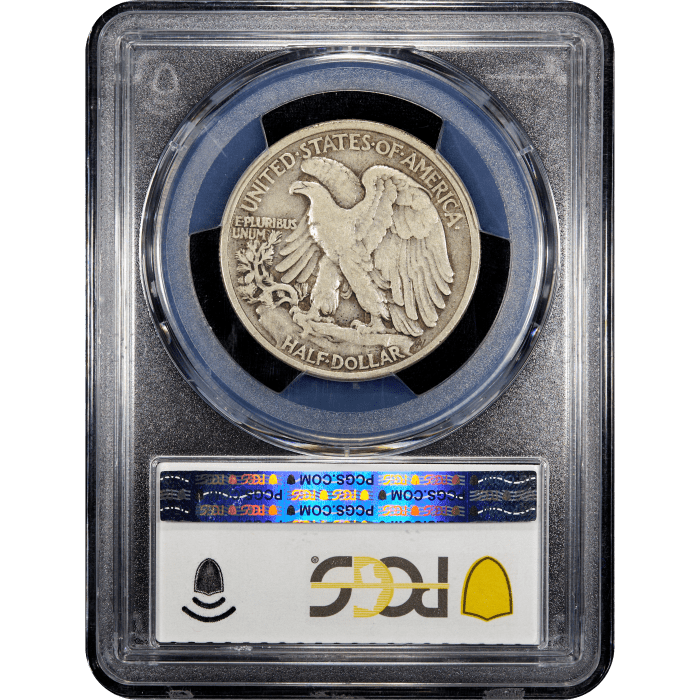 1921 Walking Liberty Half Dollar (50c) Reverse Slab Image