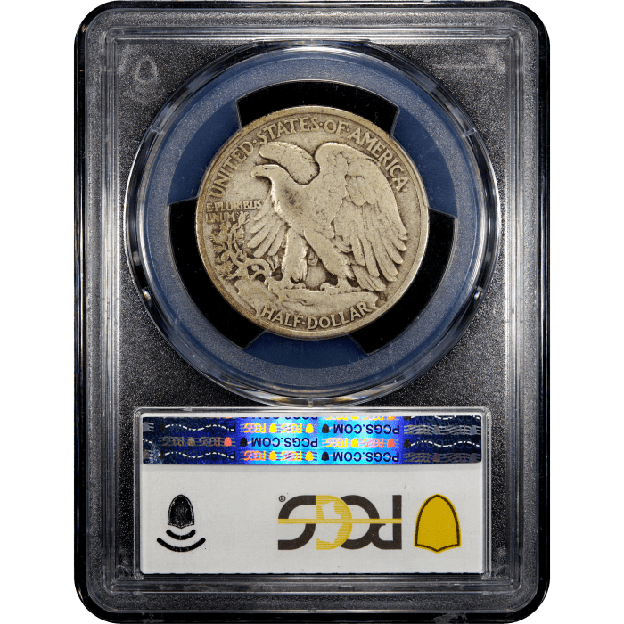 1921 Walking Liberty Half Dollar (50c) Reverse Slab Image