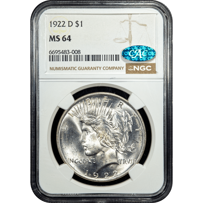 1922-D Peace Dollar ($1) SLAB Image