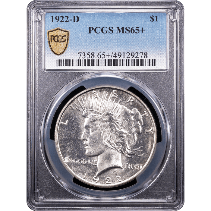 1922-D Peace Dollar ($1) Obverse Slab Image