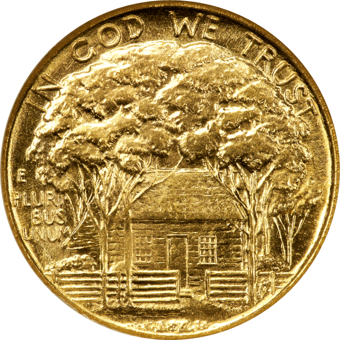 1922 Grant No Star Commem Gold Dollar ($1) REVERSE Image
