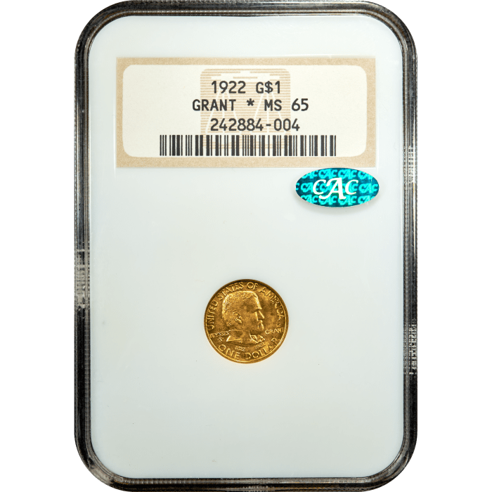 1922 Grant with Star Commem Gold Dollar ($1) SLAB Image