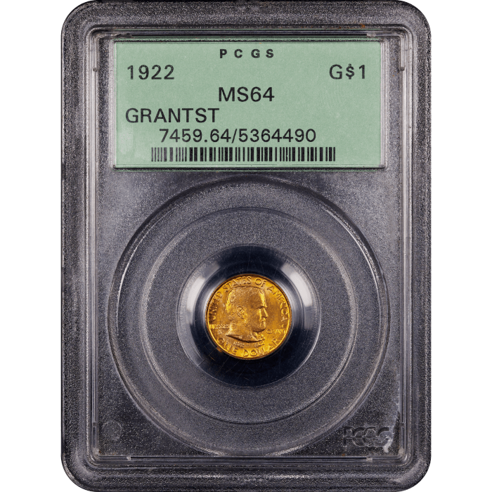 1922 Grant with Star Gold Dollar (G$1) OGH Obverse Slab Image