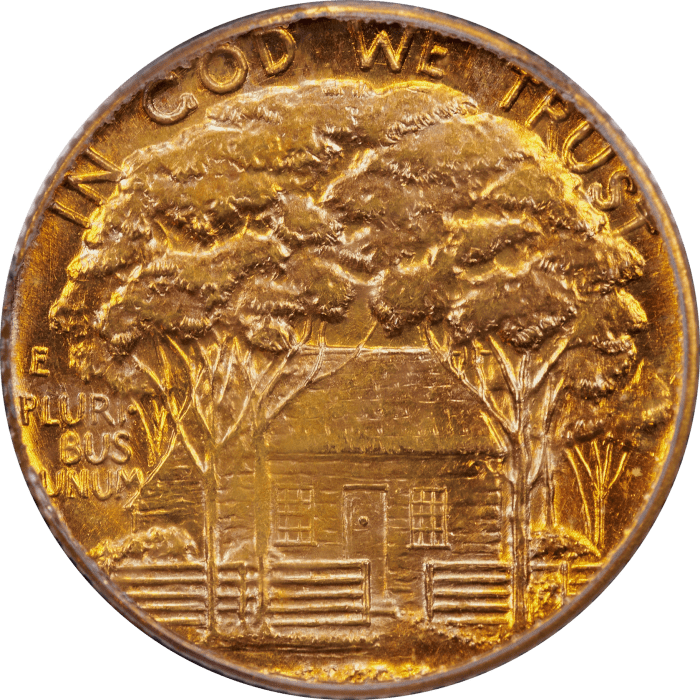 1922 Grant with Star Gold Dollar (G$1) OGH Reverse Image