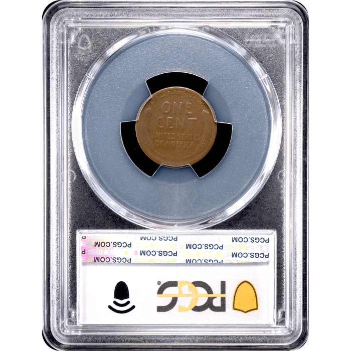 1922 No D Lincoln Cent (1c) Reverse Slab Image