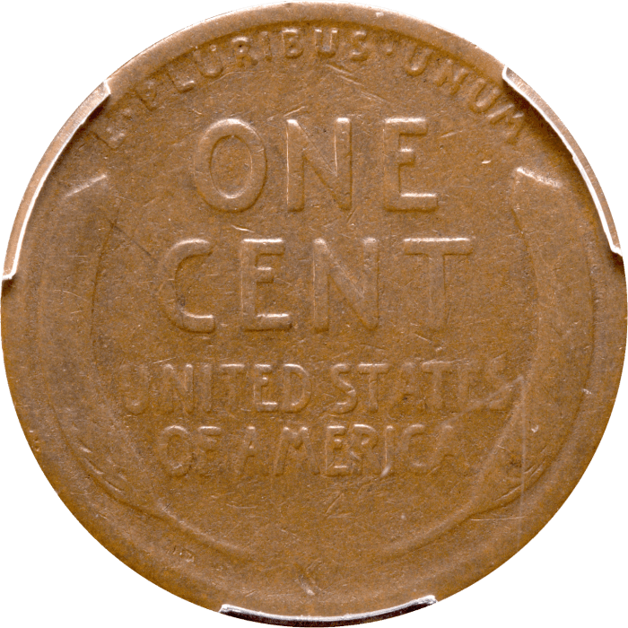 1922 No D Lincoln Cent (1c) Reverse Image