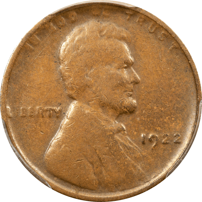 1922 No D Lincoln Cent (1c) Strong Reverse OBVERSE Image
