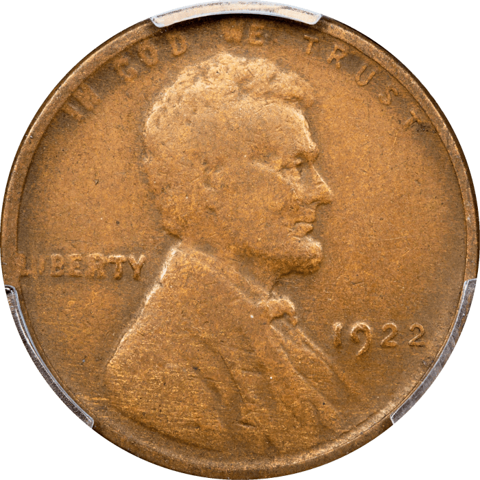 1922 No D Lincoln Cent (1c) Strong Reverse  OBVERSE Image