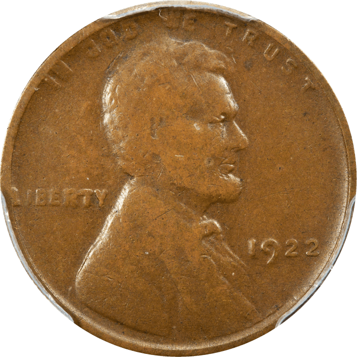 1922 No D Strong Reverse Lincoln Cent (1c) Obverse Image