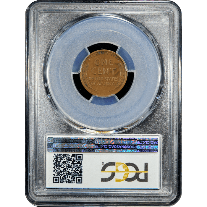 1922 No D Strong Reverse Lincoln Cent (1c) Reverse Slab Image