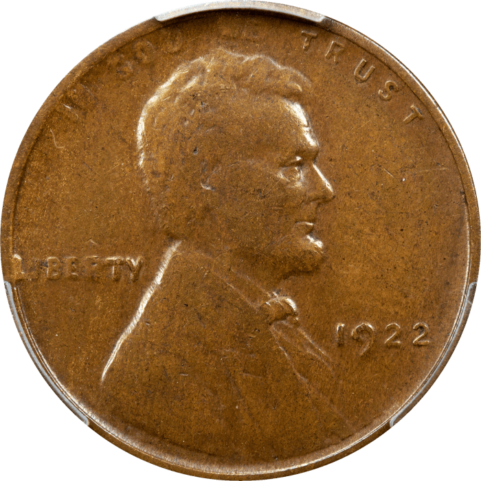 1922 No D Strong Reverse Lincoln Cent (1c) Obverse Image