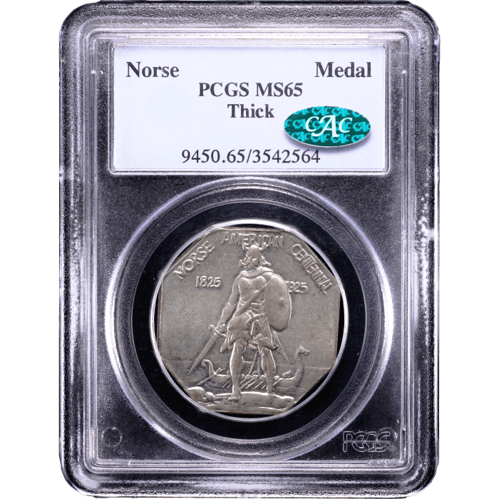 1922 Norse American Medal - Thick Obverse Slab Image