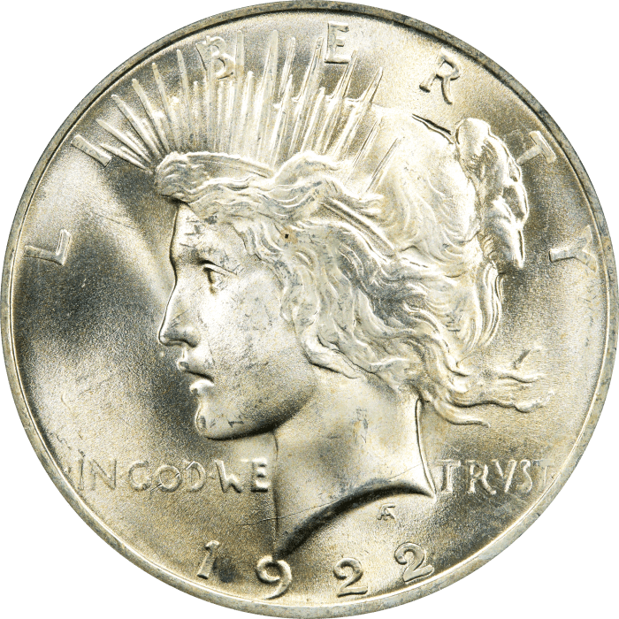 1922 Peace Dollar ($1) OBVERSE Image