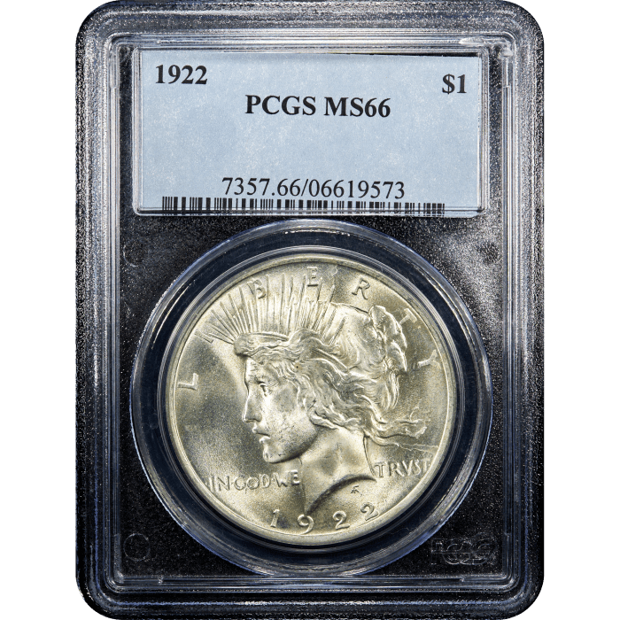 1922 Peace Dollar ($1) Obverse Slab Image