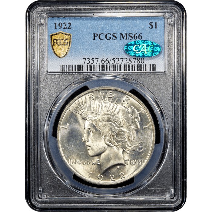 1922 Peace Dollar ($1) Obverse Slab Image