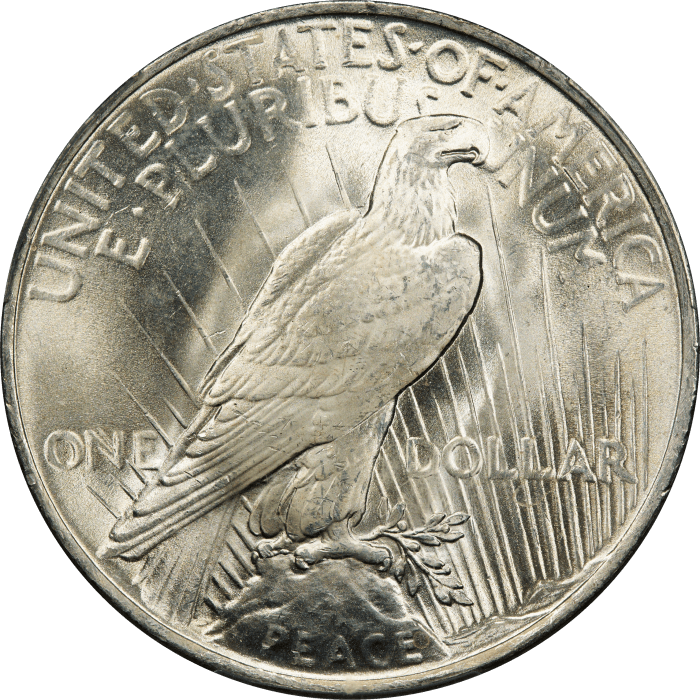 1922 Peace Dollar ($1) Reverse Image