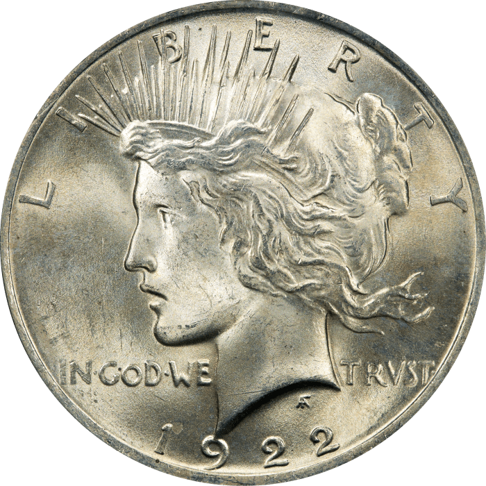 1922 Peace Dollar ($1) Rattler Obverse Image