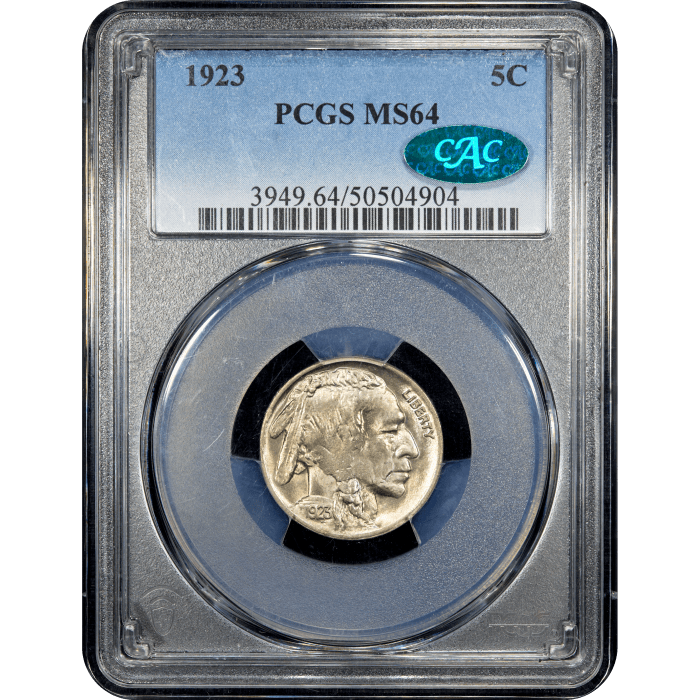 1923 Buffalo Nickel (5c) Obverse Slab Image