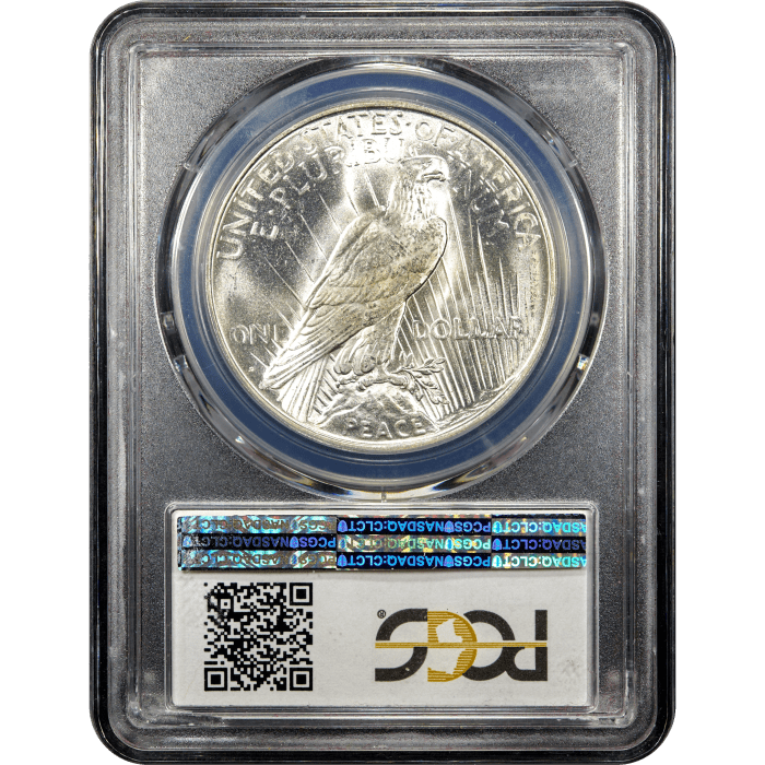 1923-D Peace Dollar ($1) Reverse Slab Image
