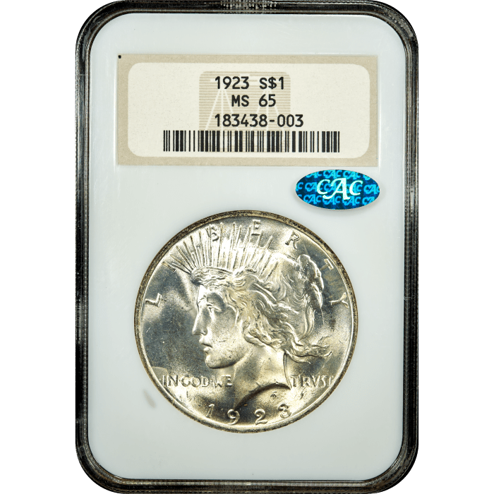 1923 Peace Dollar ($1) SLAB Image