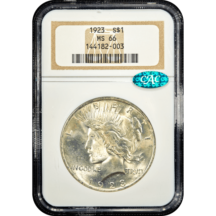 1923 Peace Dollar ($1) Obverse Slab Image