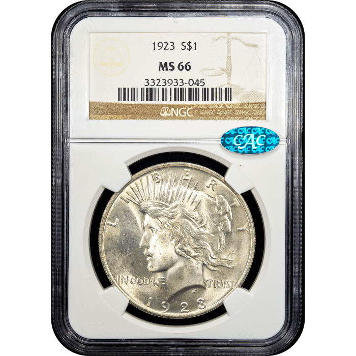 1923 Peace Dollar ($1) Obverse Slab Image